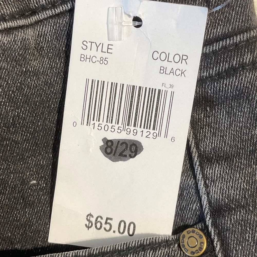 bebe Women's Bootleg High-Rise Jeans in Washed Black Size 6/28